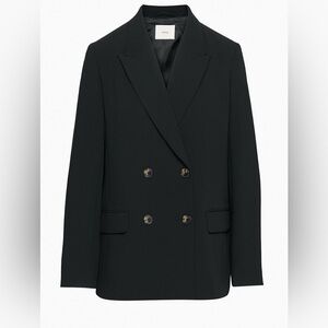 NWT Wilfred Oversized Double Breasted Japanese Crepe Destiny Blazer Sz 16 Black